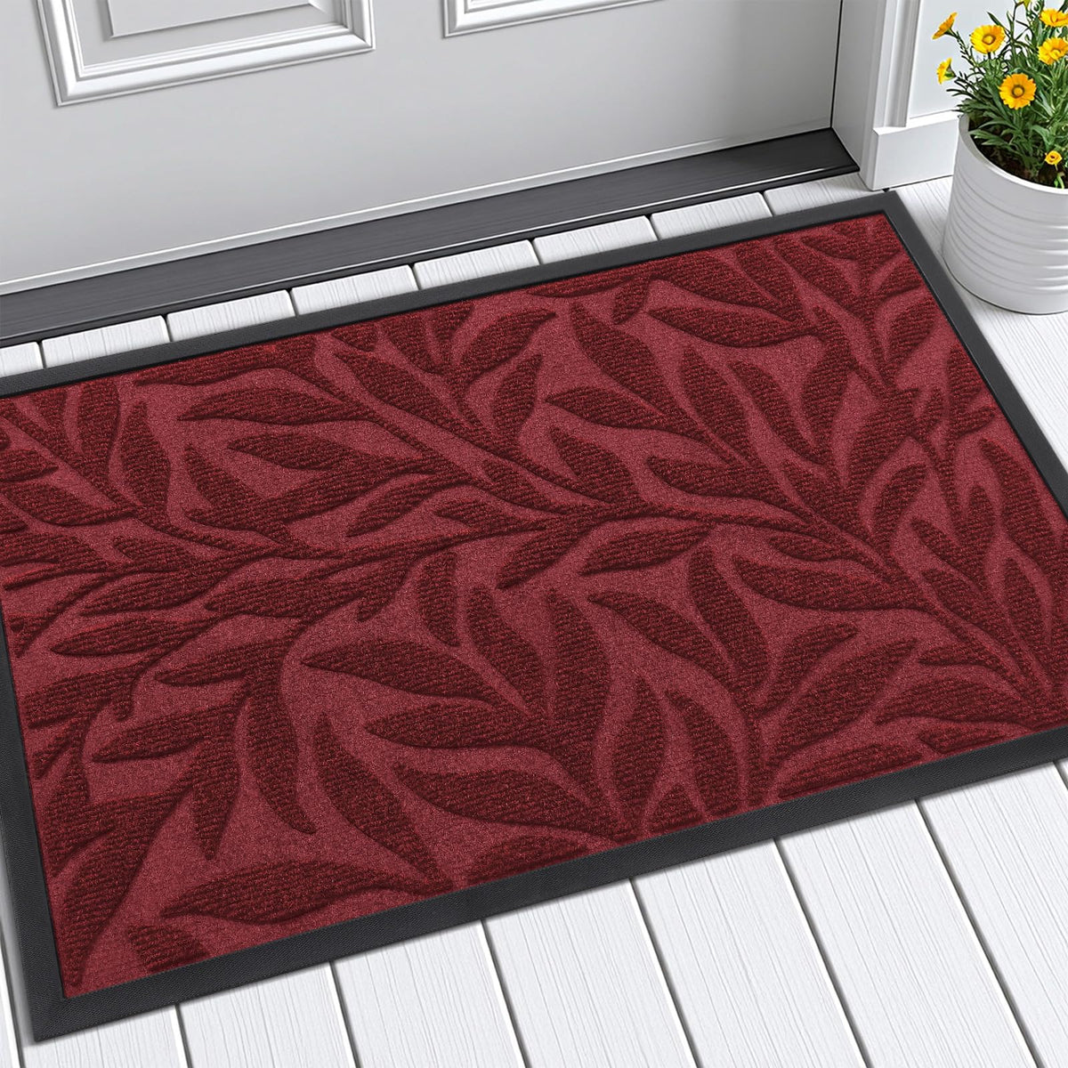 Smiry Welcome Front Door Mat for Outdoor Indoor 29.5x17, All-Season Doormat