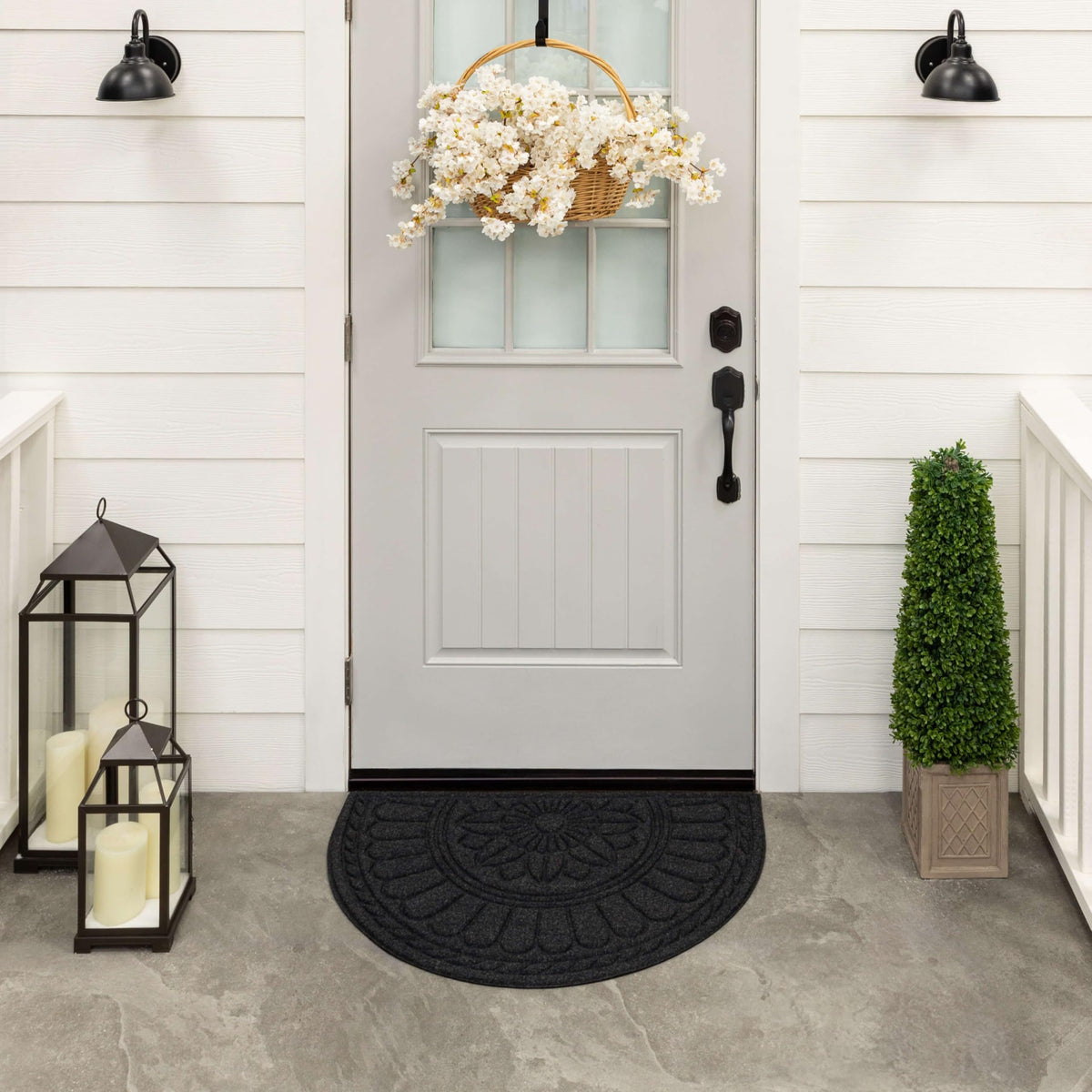Mohawk Home Swirl Style Casual Ornamental Denim Blue 2' X 3' All Weather Outdoor Door Mat Perfect for Porch, Garage