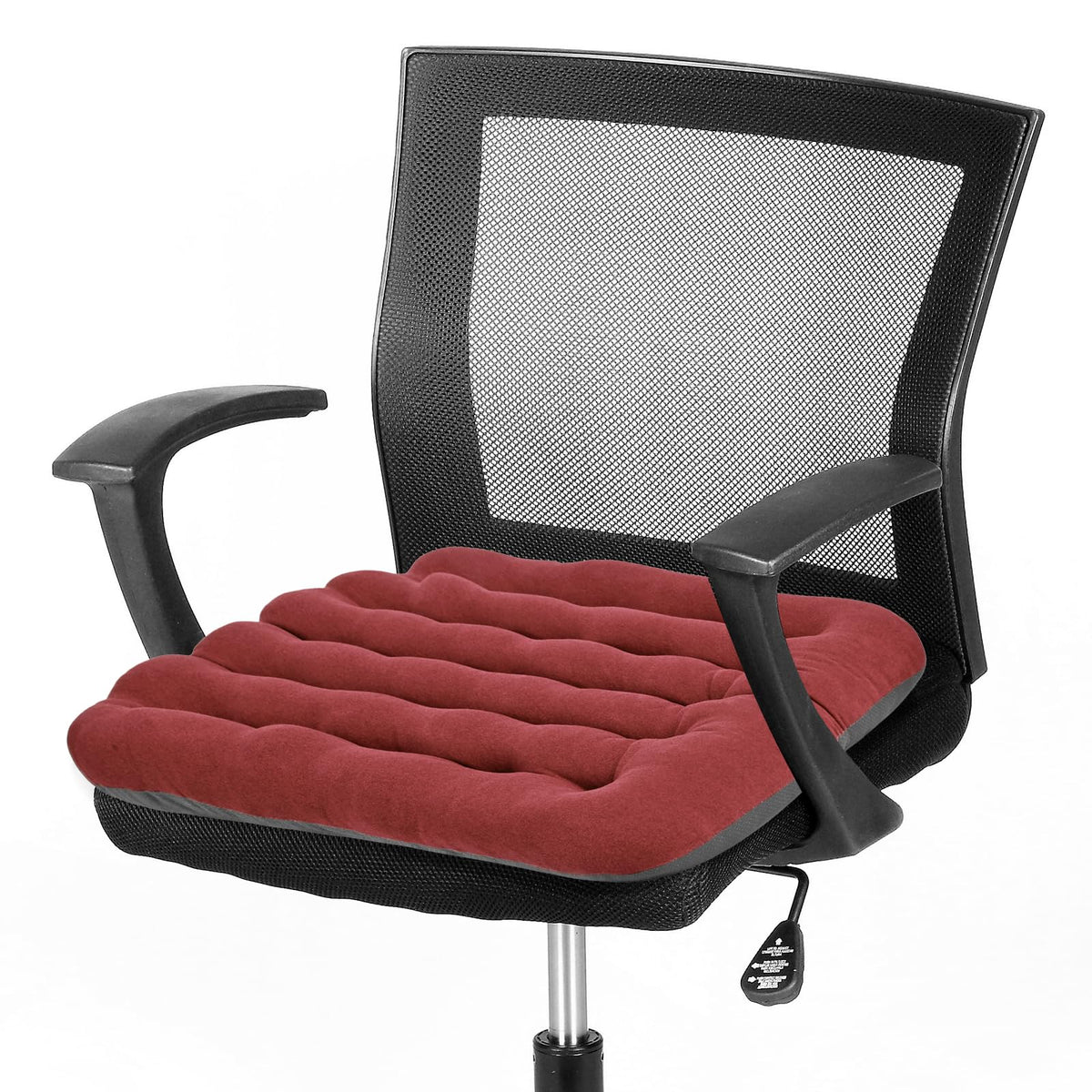 BUYUE Good Support Office Chair Cushion Padded, Soft Velvet Comfortable Non-Slip Seat Cushion for Computer Desk Kitchen Chair (1 Count, Black)
