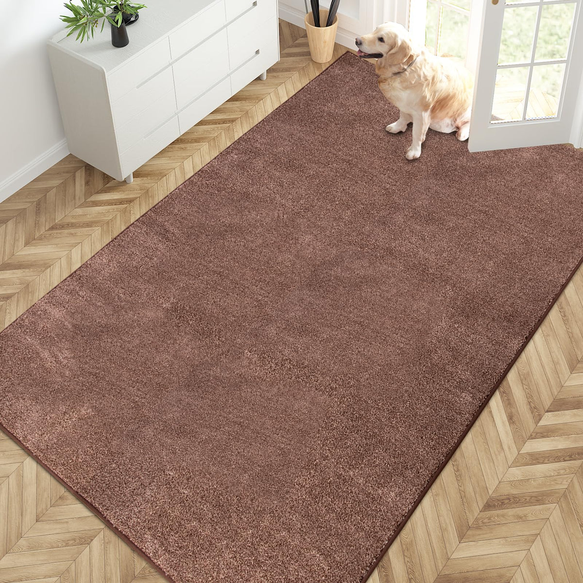 PURRUGS Dirt Trapping Indoor Door Mat, 24" x 35.5", Charcoal