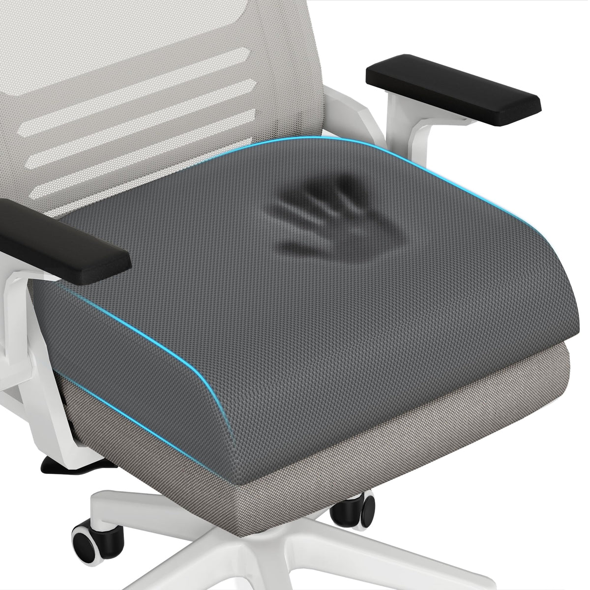 TranquilRelax Memory Foam Seat Cushion for Office Chair, 3-Inch, Black
