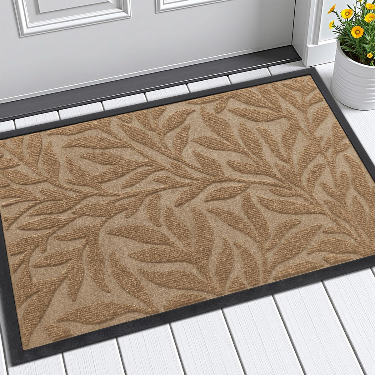 Smiry Welcome Front Door Mat for Outdoor Indoor 29.5x17, All-Season Doormat