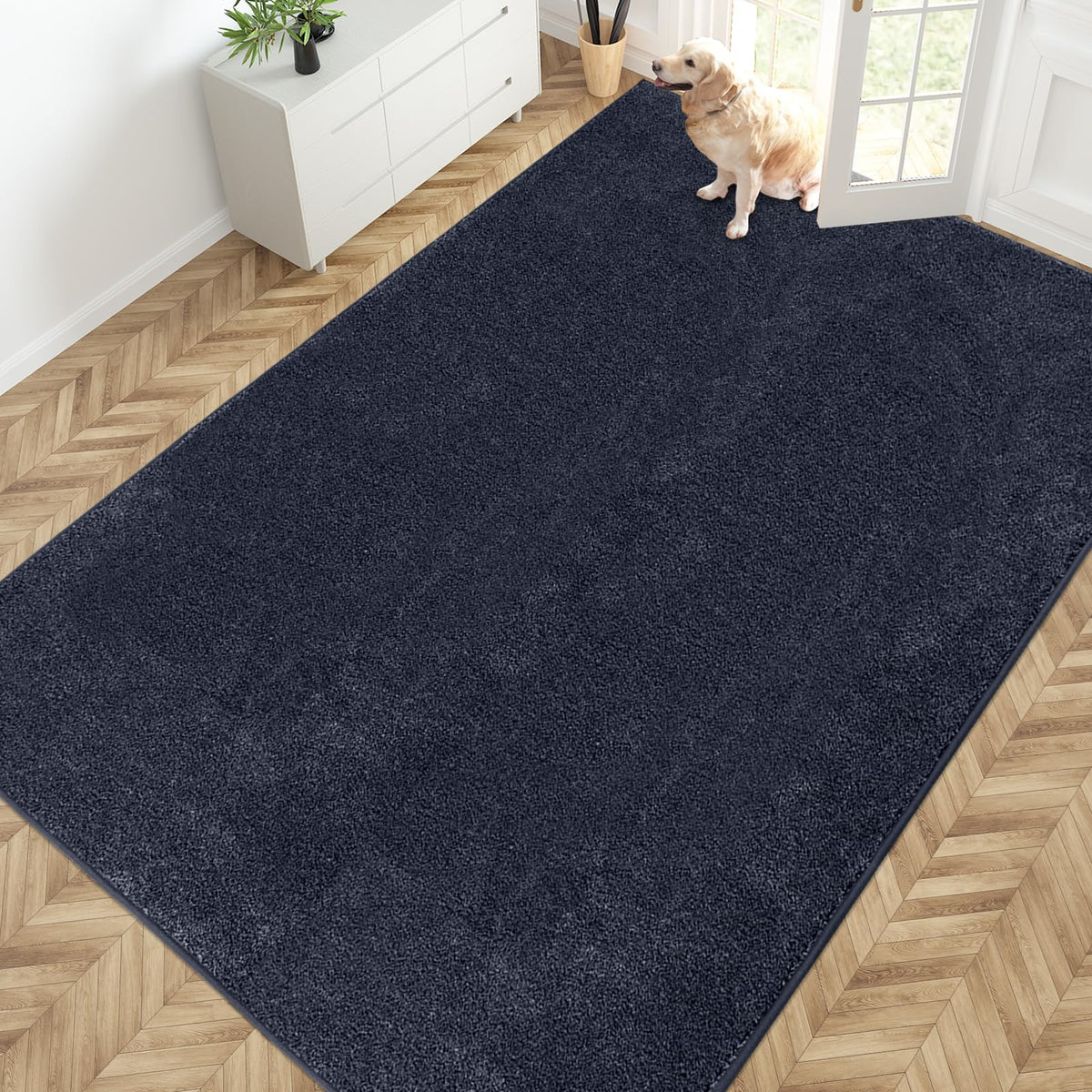 PURRUGS Dirt Trapping Indoor Door Mat, 24" x 35.5", Charcoal