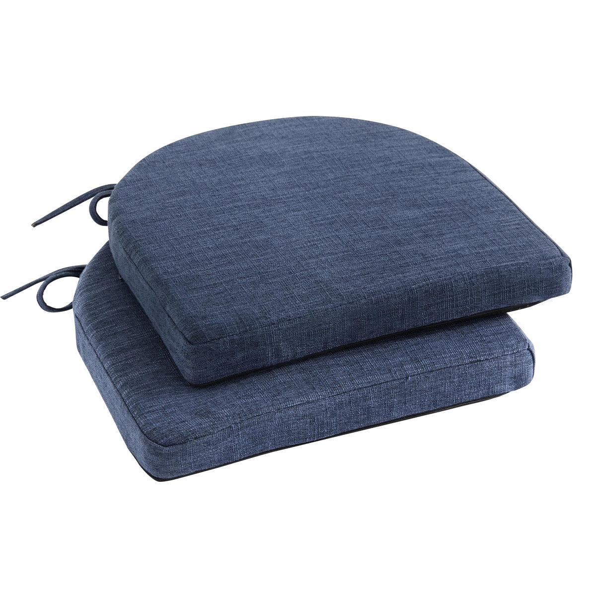 IPYNBAP Chair Cushions for Dining Chairs, Kitchen Chair Cushions, 16'' x 16'' x 2'', Non Slip Indoor Seat Cushions, Chair Pads for Dining Chairs with Ties & Removable Cover, Set of 4, Navy