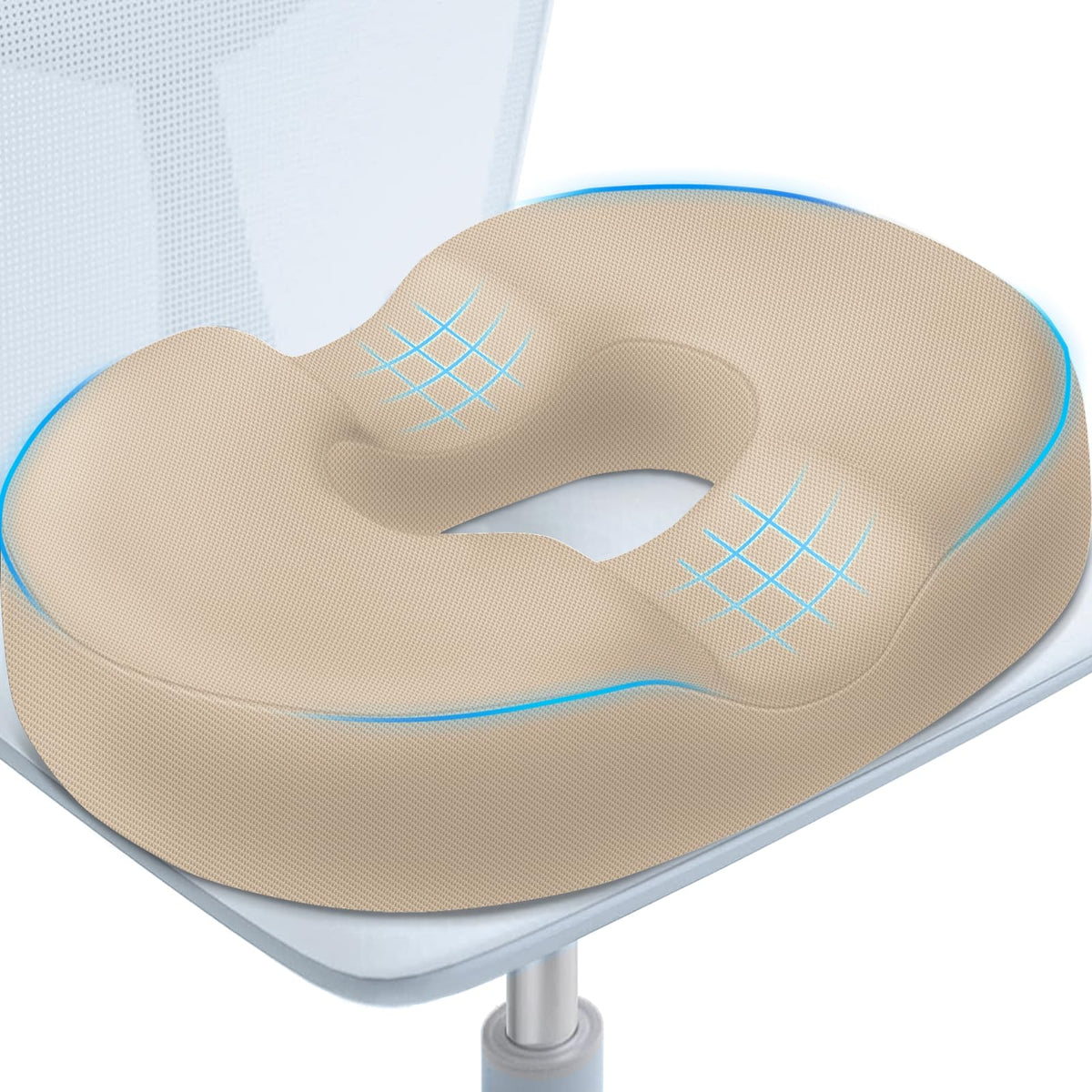 BlissTrends Donut Pillow Seat Cushion, Memory Foam Lifting Cushions(Black)