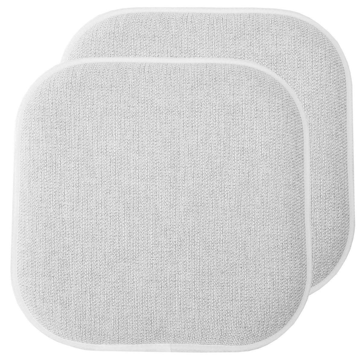 Sweet Home Collection Chair Cushion Memory Foam Pads Honeycomb Pattern Slip Non Skid Rubber Back Rounded Square 16" x 16" Seat Cover, 4 Pack, Alexis Chocolate