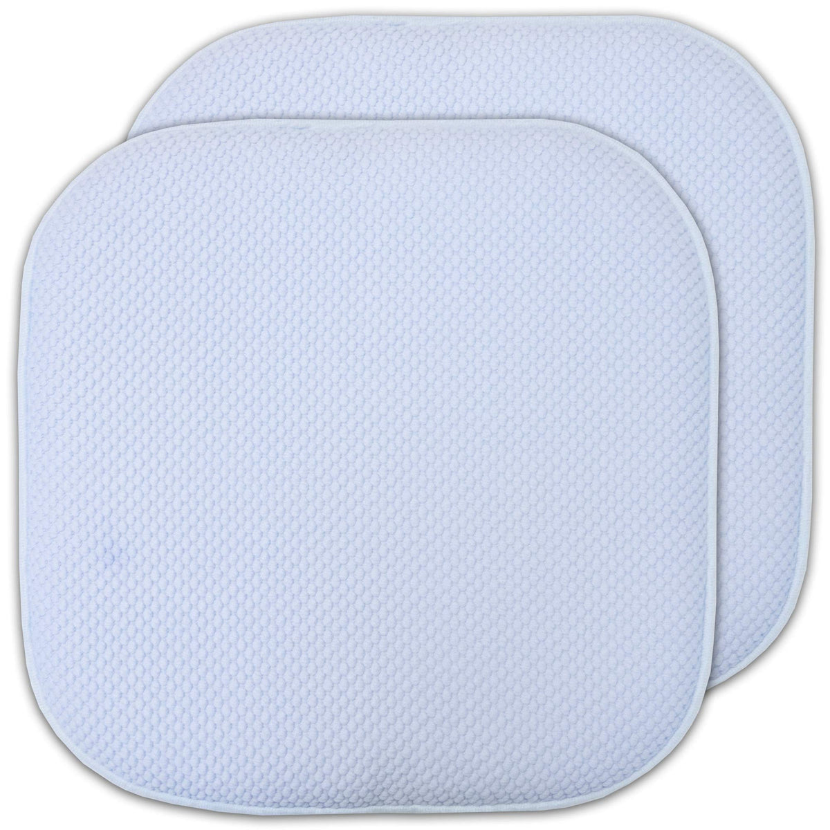 Sweet Home Collection Chair Cushion Memory Foam Pads Honeycomb Pattern Slip Non Skid Rubber Back Rounded Square 16" x 16" Seat Cover, 4 Pack, Alexis Chocolate