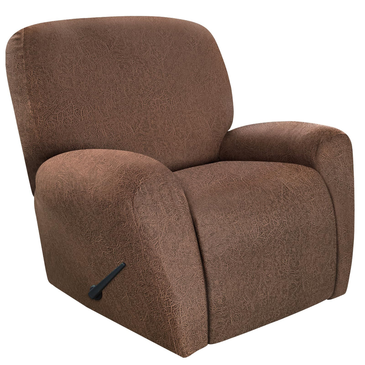 ANARACHON Leather Look Recliner Couch Cover 8-Piece Recliner Sofa Slipcovers 3 Seater for Reclining Couches Furniture Protector Spandex Fabric Washable (Recliner Sofa, Brown)