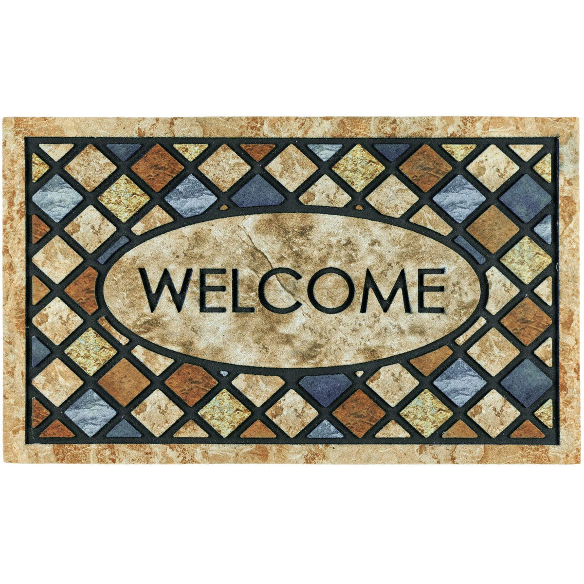 CHICHIC Welcome Door Mat 17x 30 Inch Front Doormat Outdoors for Home Entrance Outdoors Mat for Outside Entry Way Doormat Entry Rugs, Heavy Duty Non Slip Rubber Back Low Profile, Flower