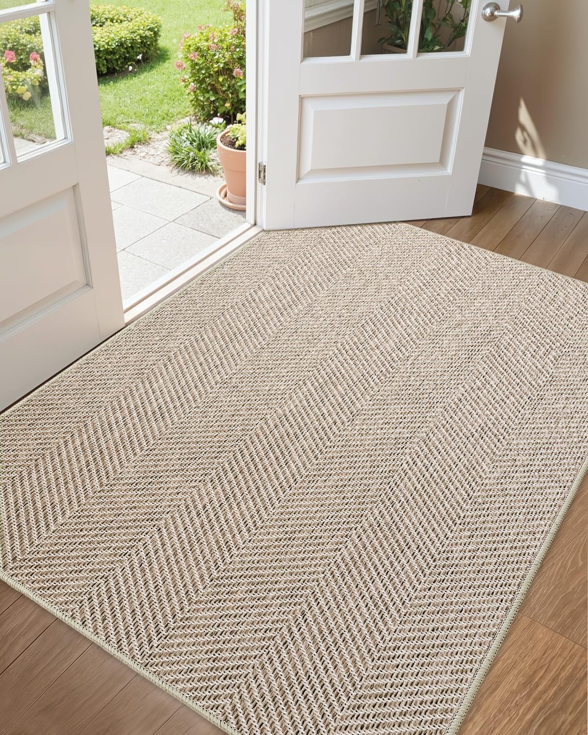 Color&Geometry Ultra Thin Indoor Door Mat 24"x36"Entrance Mat,Charcoal Grey