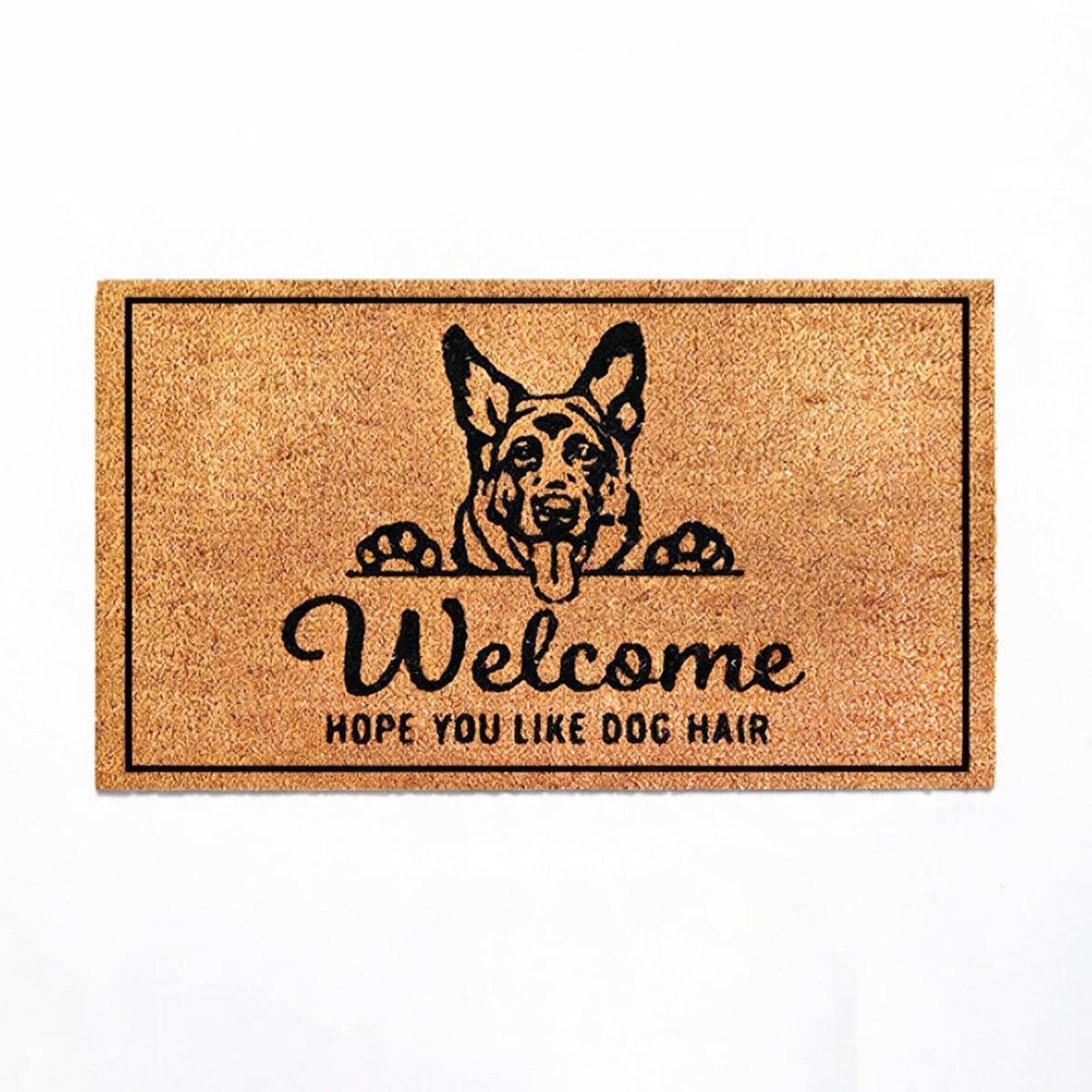 Coir Front Door mat with Hope You Like Dogs Print, 30x17x0.6