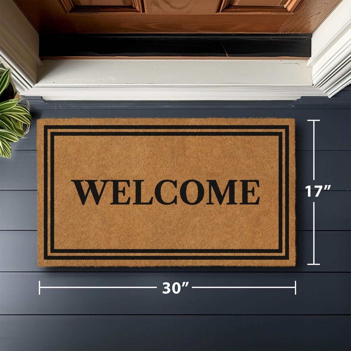 Barnyard Designs Natural Coco Coir Non-Slip Doormat (17x30, Welcome)
