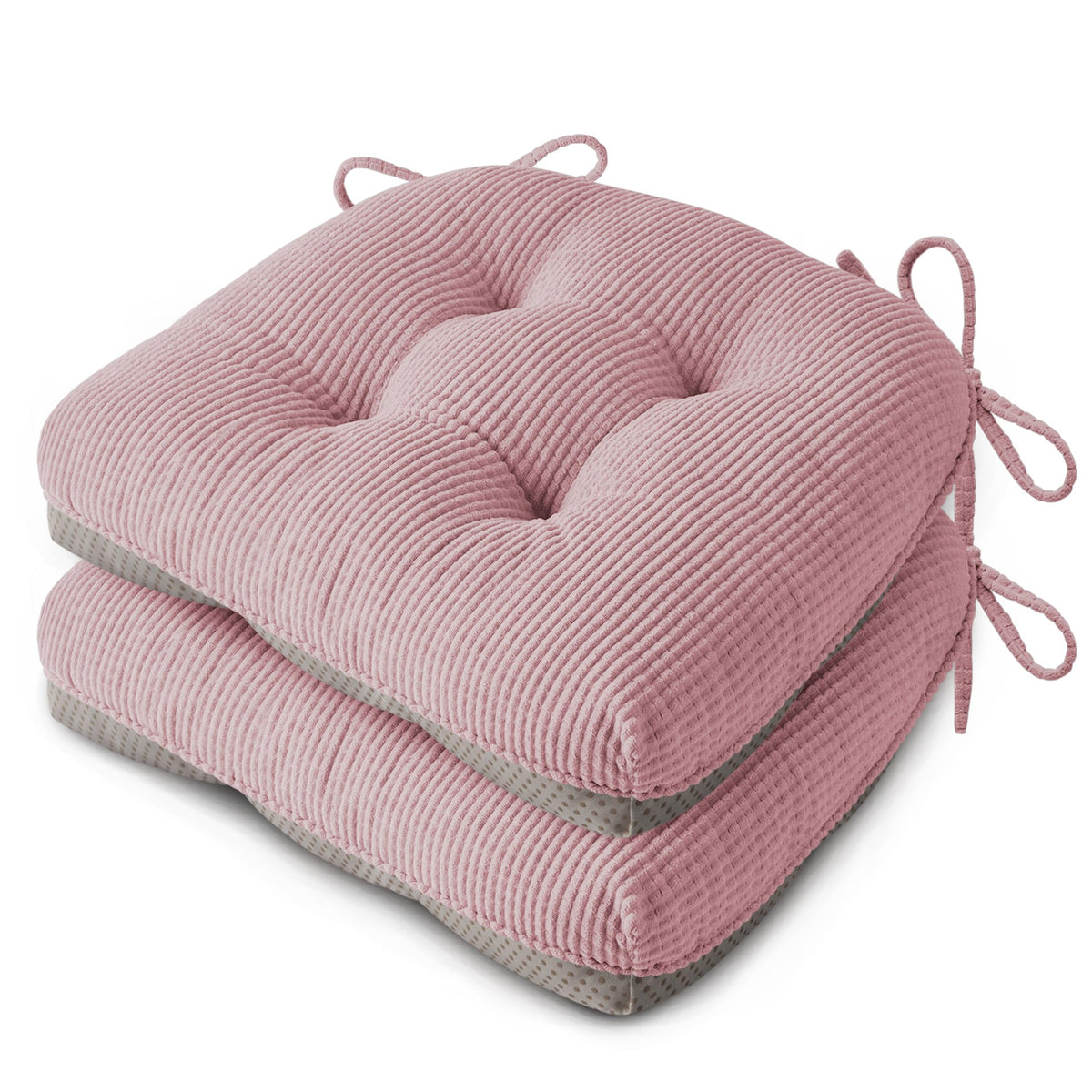 Anti Slip Kitchen Chair Cushions Set of 4 18"X16.5"X3" Beige