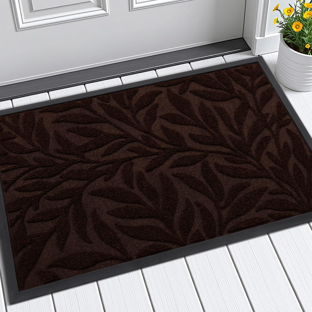 Smiry Welcome Front Door Mat for Outdoor Indoor 29.5x17, All-Season Doormat