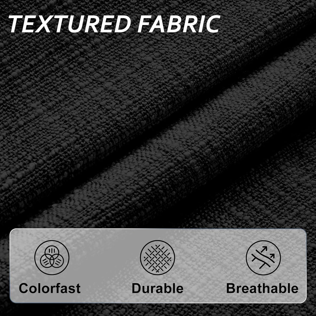 Basic Beyond Chair Cushions for Dining Chairs 4 Pack, Kitchen Chair Cushions with Ties and Non Slip Backing, 16 x 16 inches Chair Pads for Dining Chairs (Black)