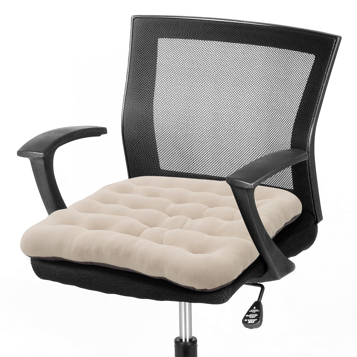 BUYUE Good Support Office Chair Cushion Padded, Soft Velvet Comfortable Non-Slip Seat Cushion for Computer Desk Kitchen Chair (1 Count, Black)