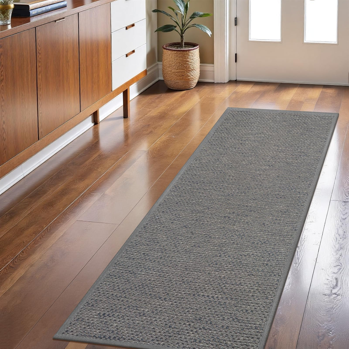 LEKEEPGO Door Mat 17"x29", Non Slip Washable Indoor Door Mat, Khaki