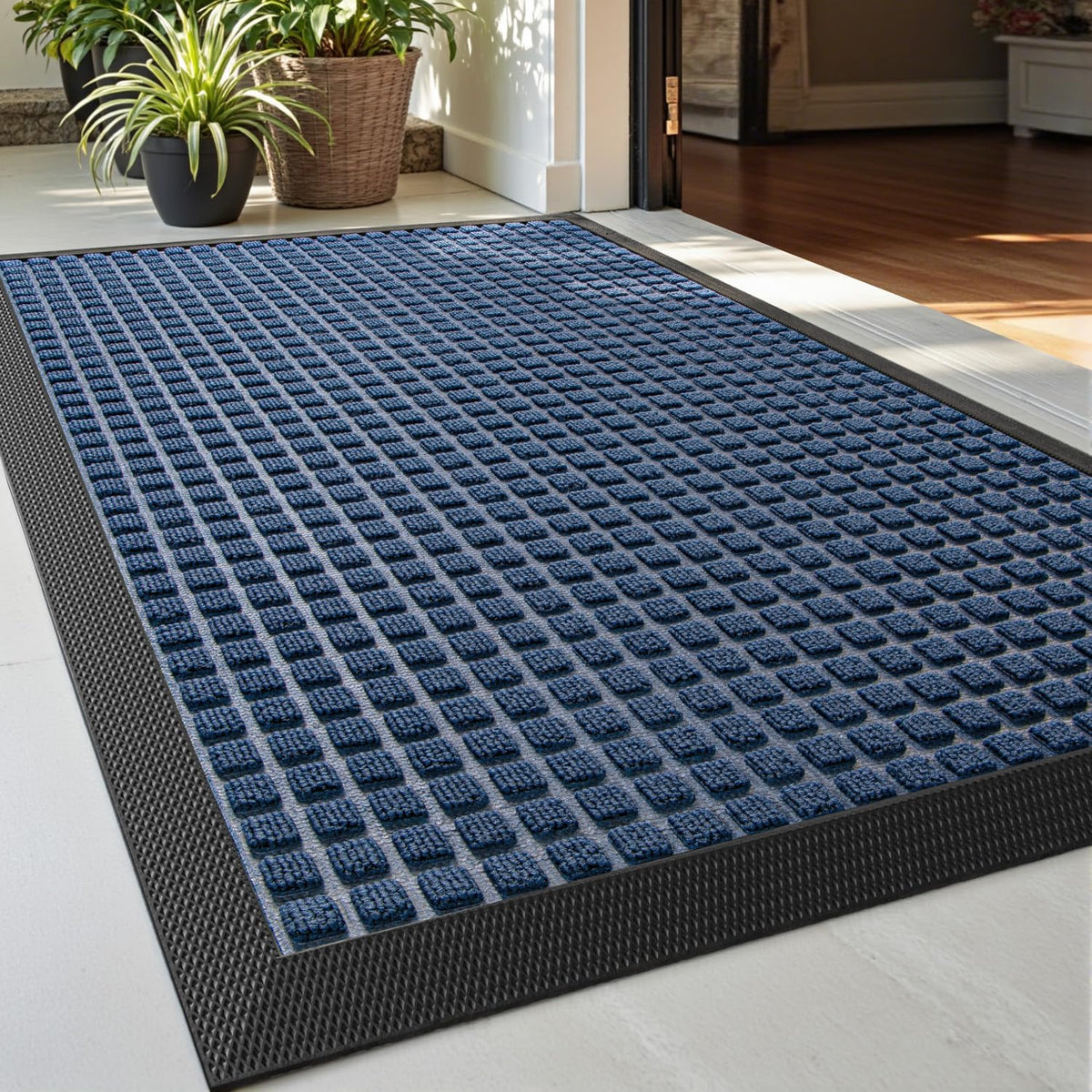 DEXI Front Door Mat Outside Entrance 24x36 Welcome Rubber Entry Doormat