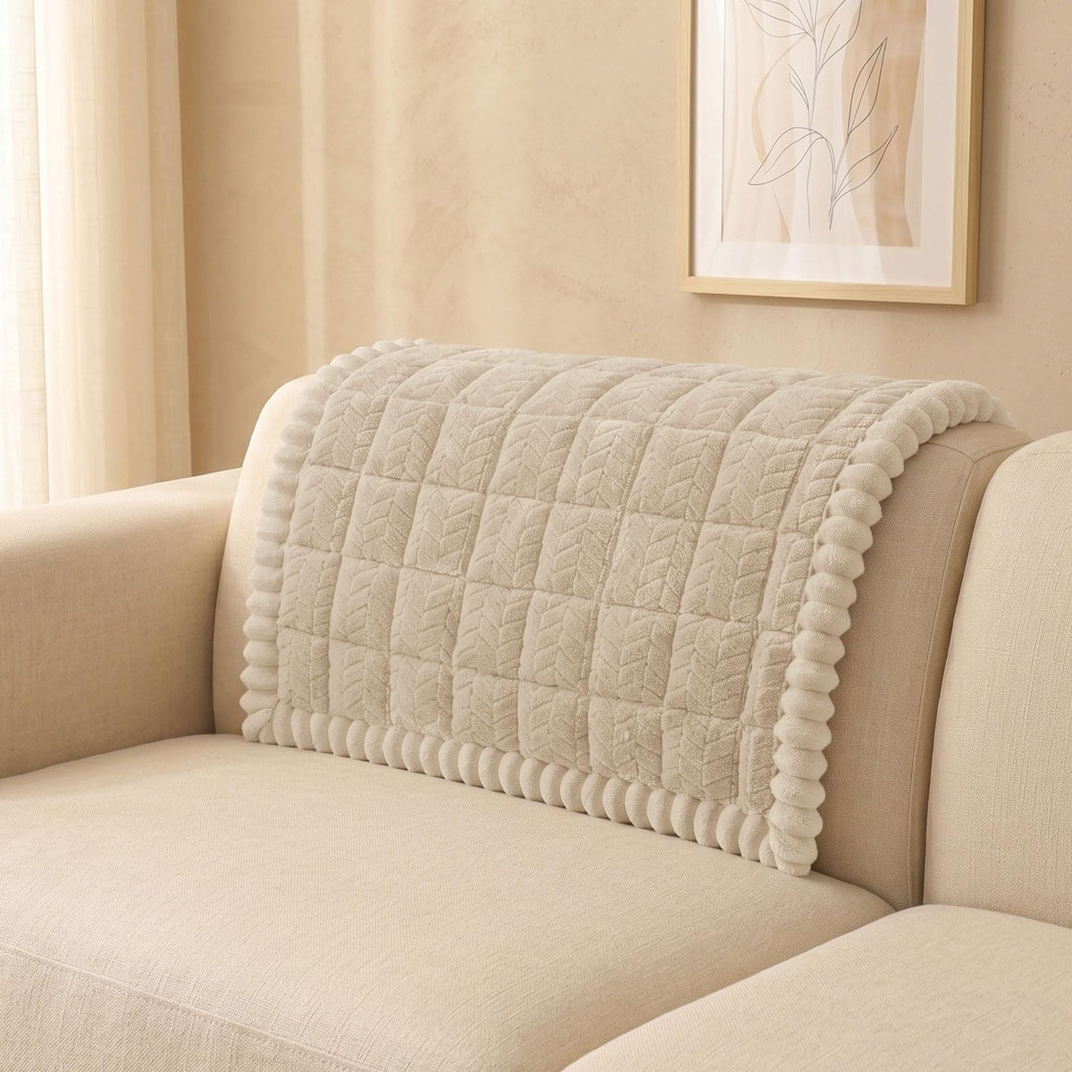 Smiry Couch Cover for Dogs, Non Slip Fuzzy Pet Sofa Covers Washable