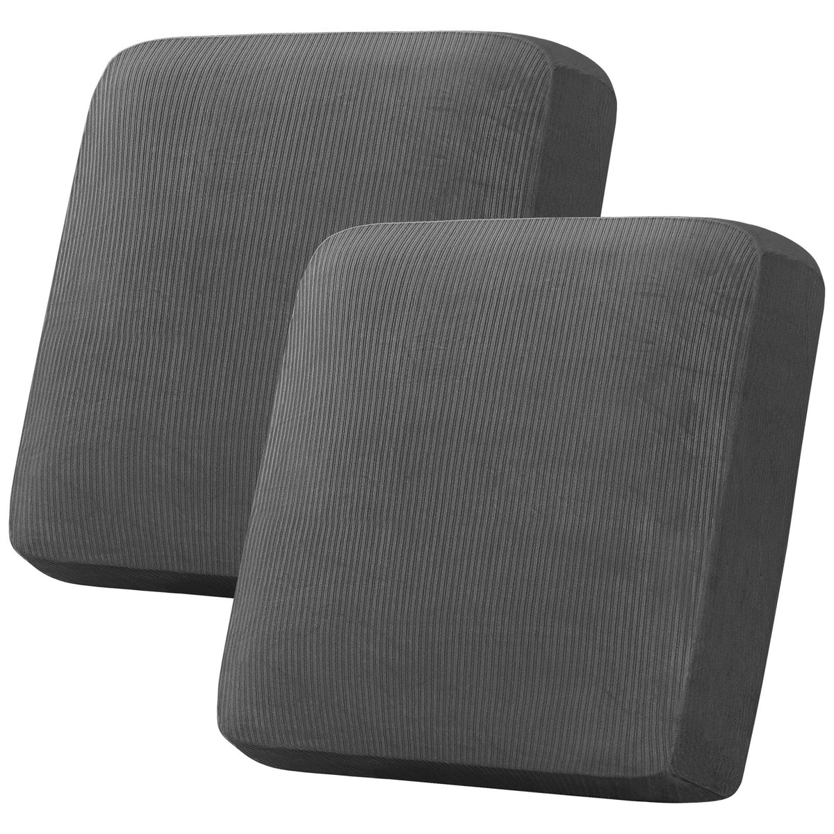 H.VERSAILTEX Velvet Stretch Couch Cushion Cover Plush Cushion Slipcover for Chair Loveseat Sofa Cushion Furniture Protector Seat Cushion Sofa Cover (2 Piece Large Sofa Cushion Covers, Ivory)