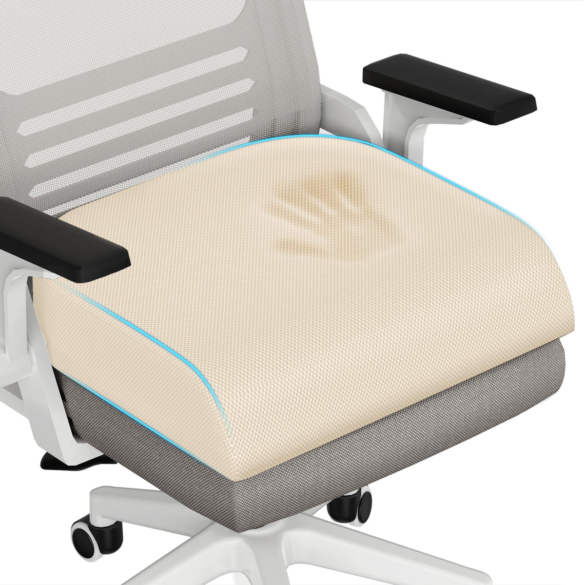 TranquilRelax Memory Foam Seat Cushion for Office Chair, 3-Inch, Black