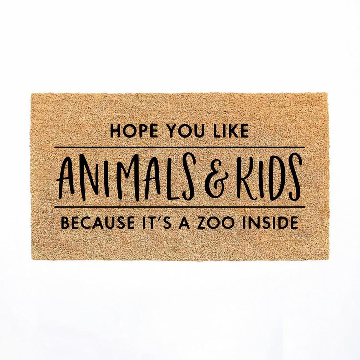 Coir Front Door mat with Hope You Like Dogs Print, 30x17x0.6