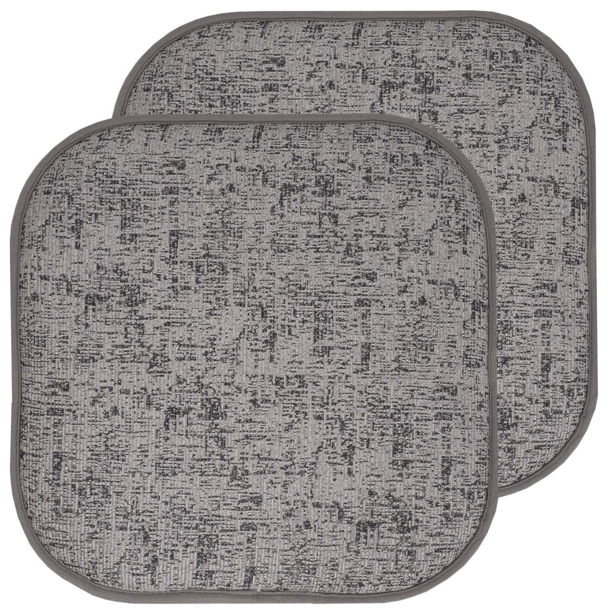Sweet Home Collection Chair Cushion Memory Foam Pads Honeycomb Pattern Slip Non Skid Rubber Back Rounded Square 16" x 16" Seat Cover, 4 Pack, Alexis Chocolate