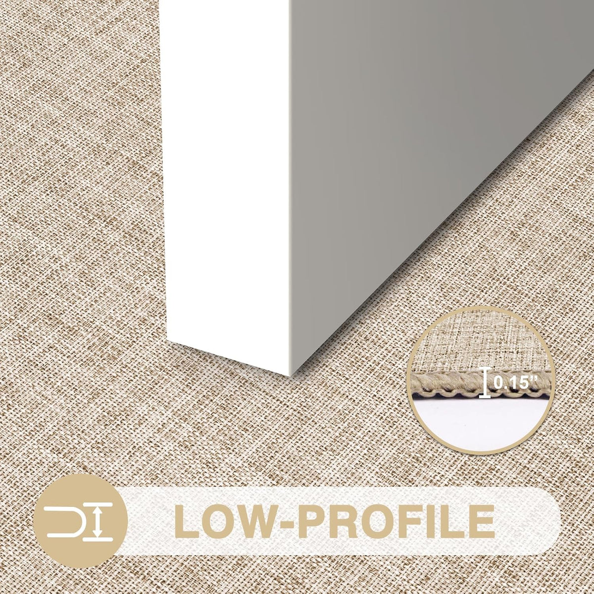LEKEEPGO Ultra Thin Indoor Door Mat 17"x29", Non Slip Door Mat, Khaki