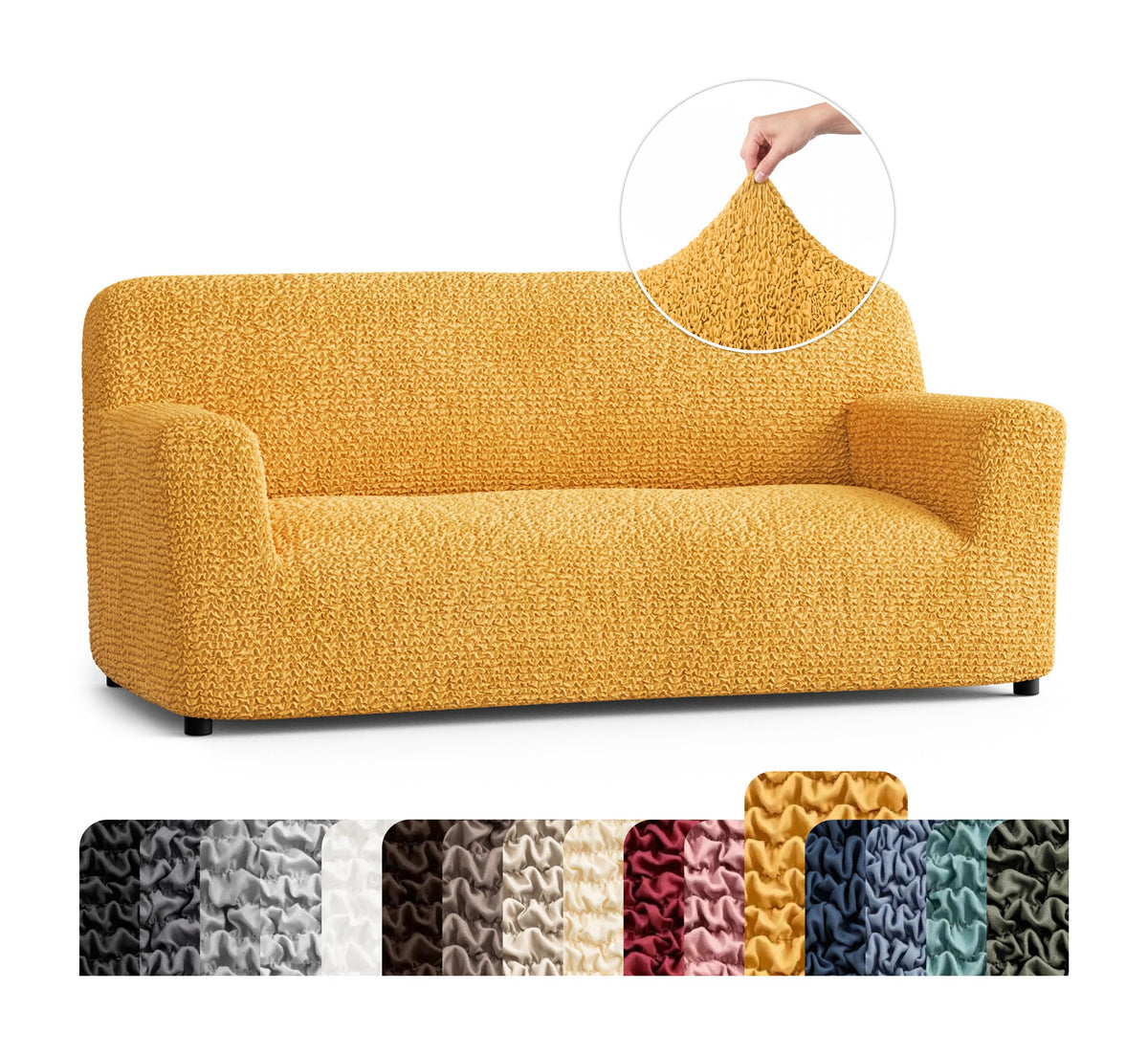Premium Stretch Couch Covers for Sofa - Sofa Chair Cover Washable, Dogs & Pets Friendly - Elastic Polyester Loveseat Slipcovers - Non-Slip Love Seat Couch Covers - Soft Taupe (86"-120" Wide)