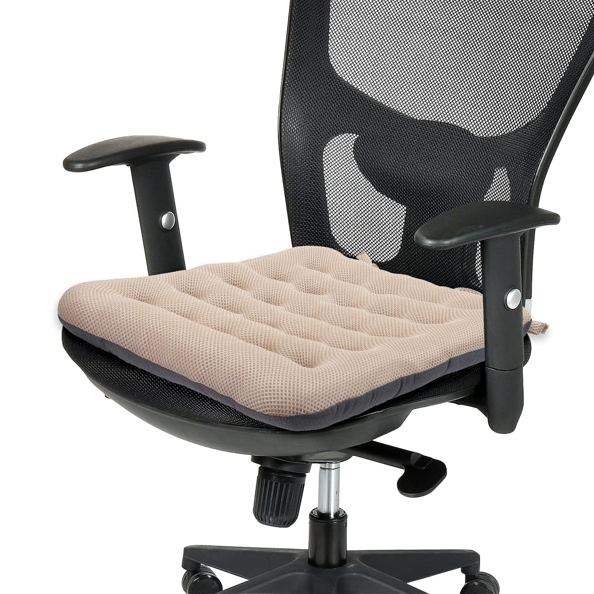 SINOSSO Excellent Support Effect Office Chair Cushion 1 Pack, Luxury Air Mesh Breathable Non-Slip Desk Computer Seat Cushion, Kitchen Dining Room Square Chair Pad (1 Count, Black)