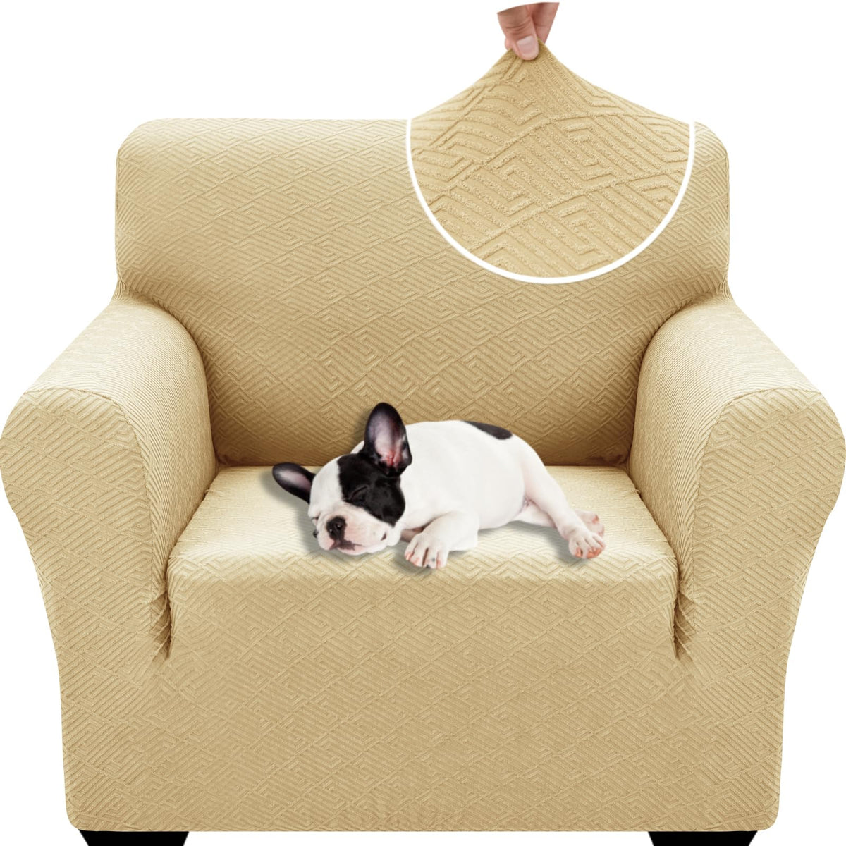 XINEAGE Stretch Jacquard Sofa Cover, Non Slip Sofa Slipcover for Dog
