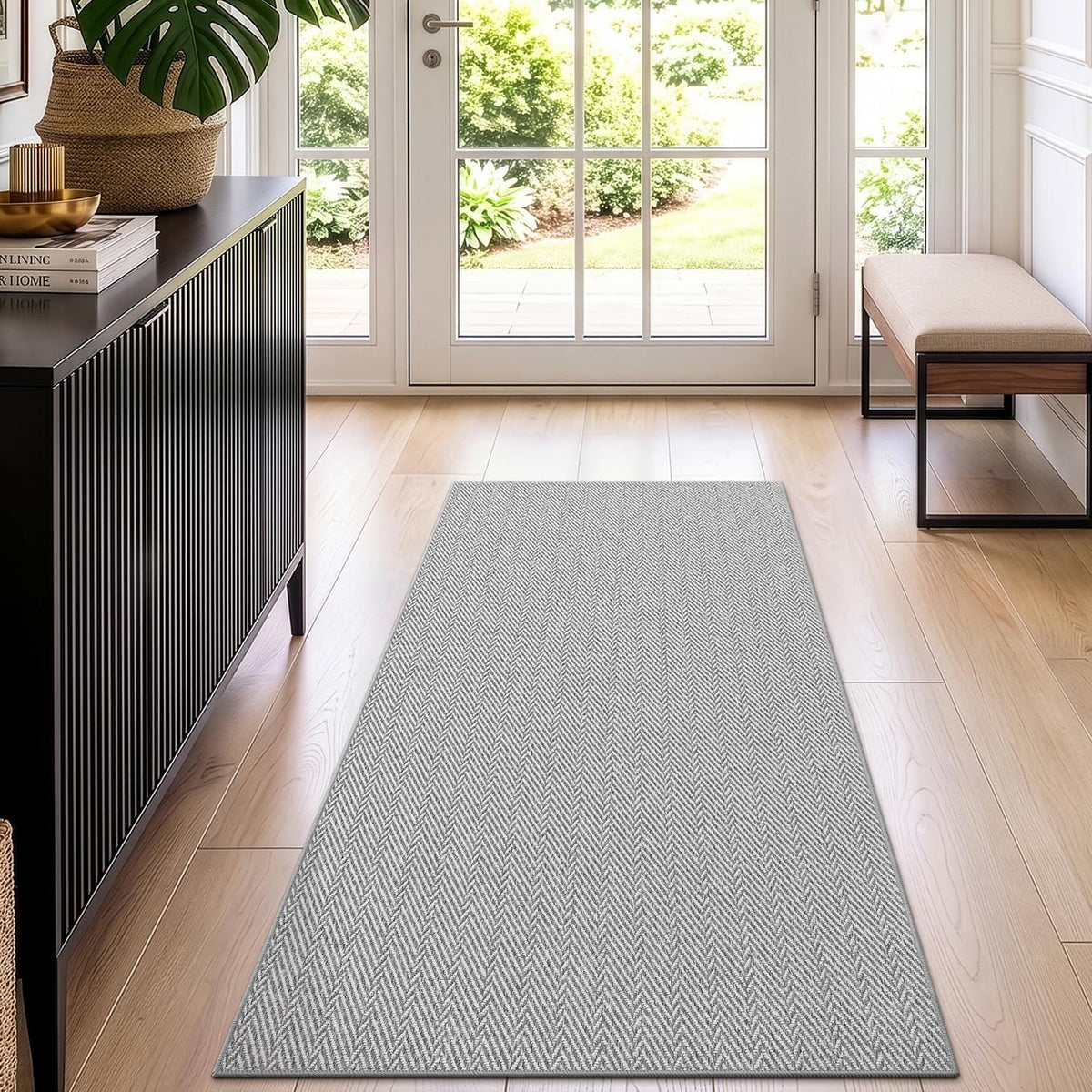 LUMI Ultra Thin Indoor Door Mat 24"x36", Entrance Doormat, Beige