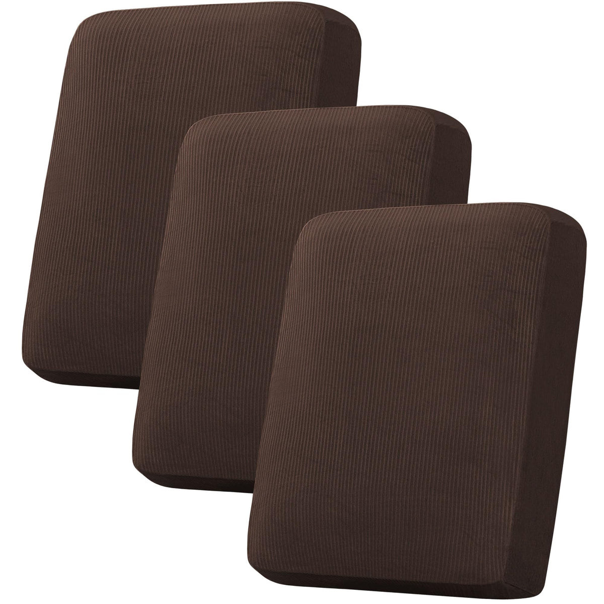 H.VERSAILTEX Velvet Stretch Couch Cushion Cover Plush Cushion Slipcover for Chair Loveseat Sofa Cushion Furniture Protector Seat Cushion Sofa Cover (2 Piece Large Sofa Cushion Covers, Ivory)