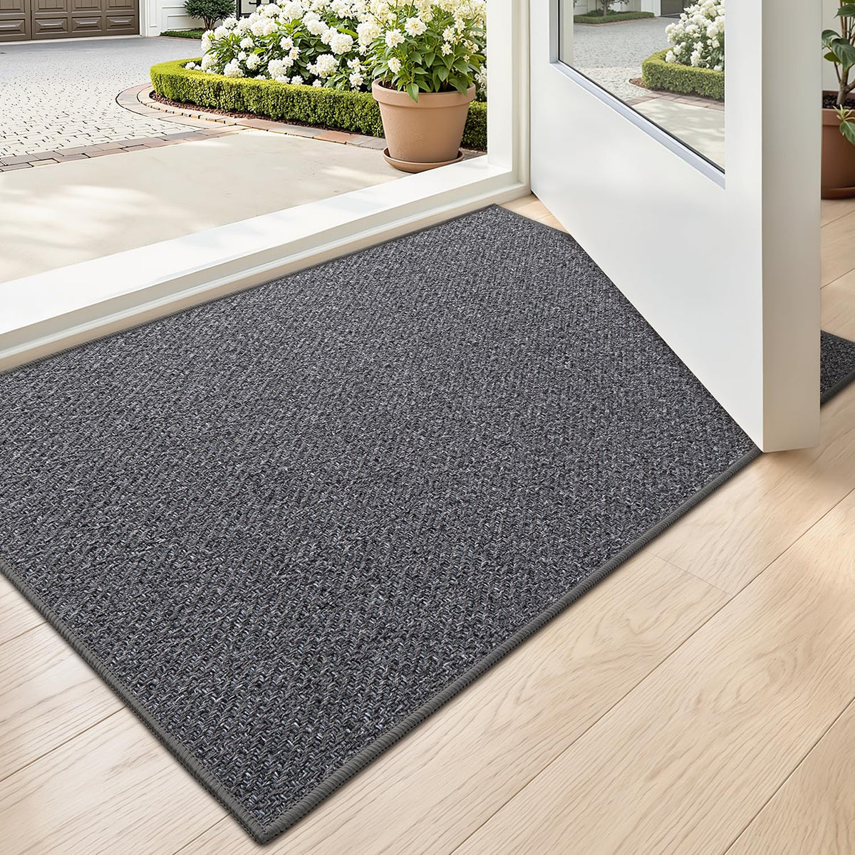 LUMI Ultra Thin Indoor Door Mat 24"x36", Entrance Doormat, Beige