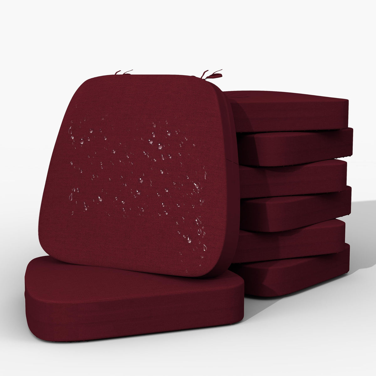 17'' x 16'' x 2.5"Thick Chair Cushions for Dining Chairs, 6 Pack WaterProof Easy Clean Kitchen Chair Pads with Ties and Non-Slip Backing - 30D High Elastic Foam Soft Kitchen Chair Cushions