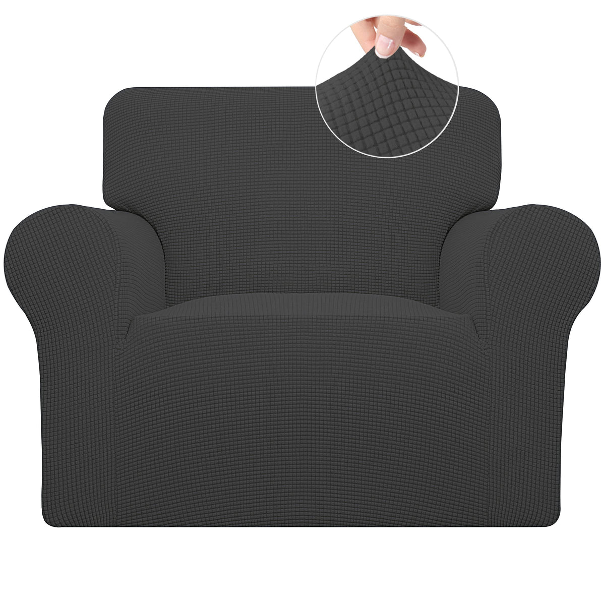 Easy-Going Stretch Couch Covers for Sofa Washable Large Dark Gray