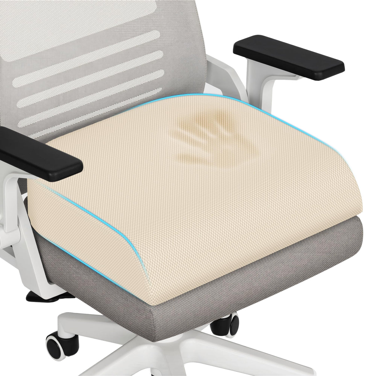 TranquilRelax Memory Foam Seat Cushion for Office Chair, 3-Inch, Black