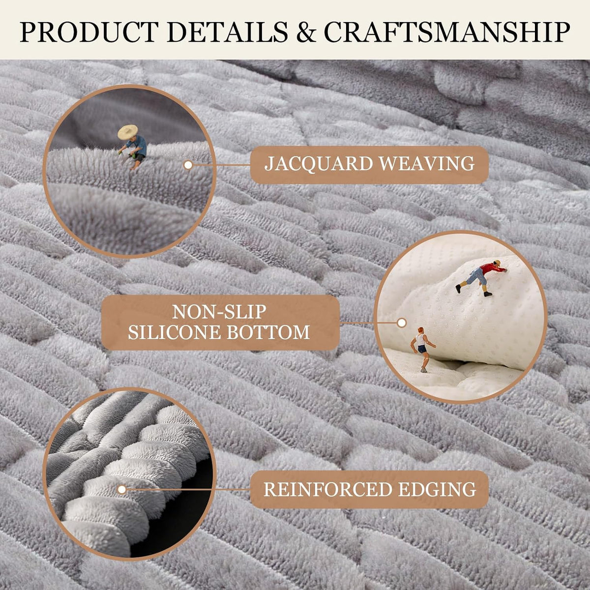 Plush Couch Cover for Pet,Dog Couch Cover for Sofa,Light Gray