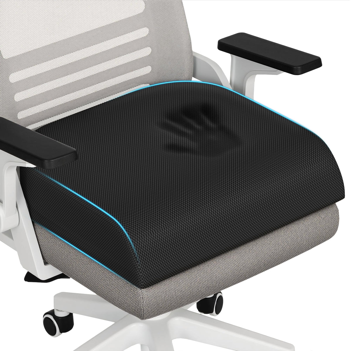 TranquilRelax Memory Foam Seat Cushion for Office Chair, 3-Inch, Black