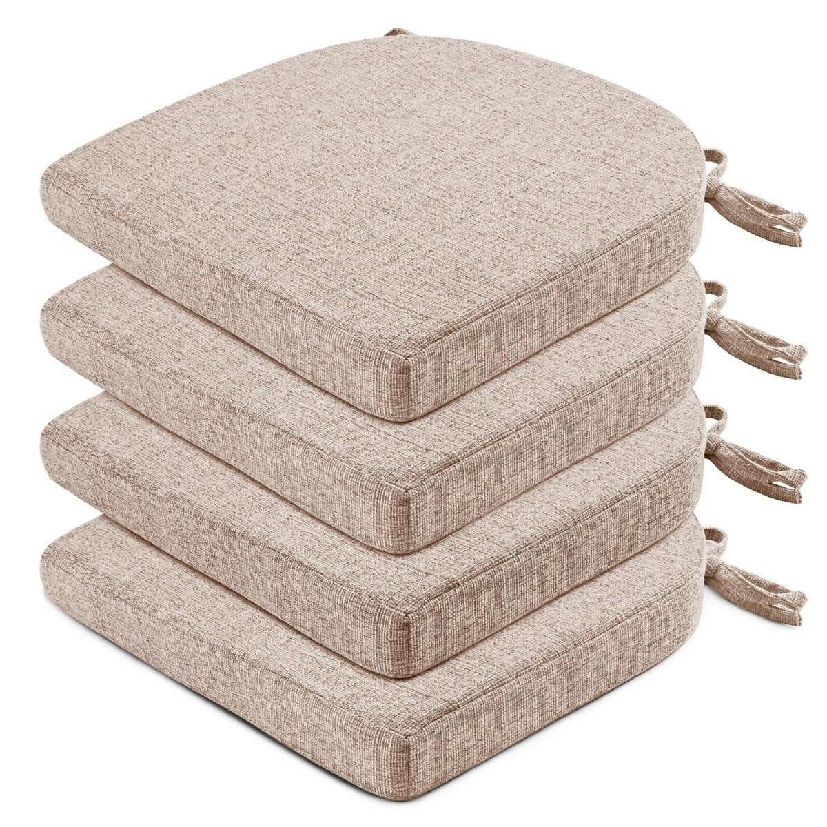 Wellsin Chair Cushions for Dining Chairs 6 Pack - Kitchen Chair Cushions with Ties and Non-Slip Backing - Dining Chair Pads 16"X16"X2", Dark Gray