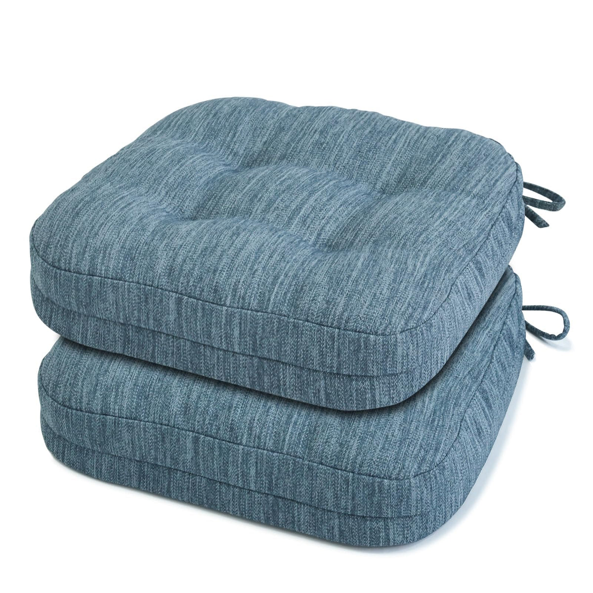 Shinnwa Dining Chair Cushions Set of 6, Dual-Layer Memory Foam Kitchen Chair Cushions, Patented Design Seat Pads with Ties, 16.5 x 16.5 x 3.5in, 6 Pack, Beige