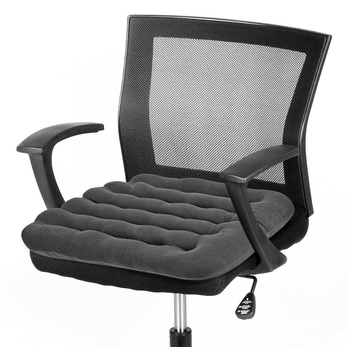 BUYUE Good Support Office Chair Cushion Padded, Soft Velvet Comfortable Non-Slip Seat Cushion for Computer Desk Kitchen Chair (1 Count, Black)