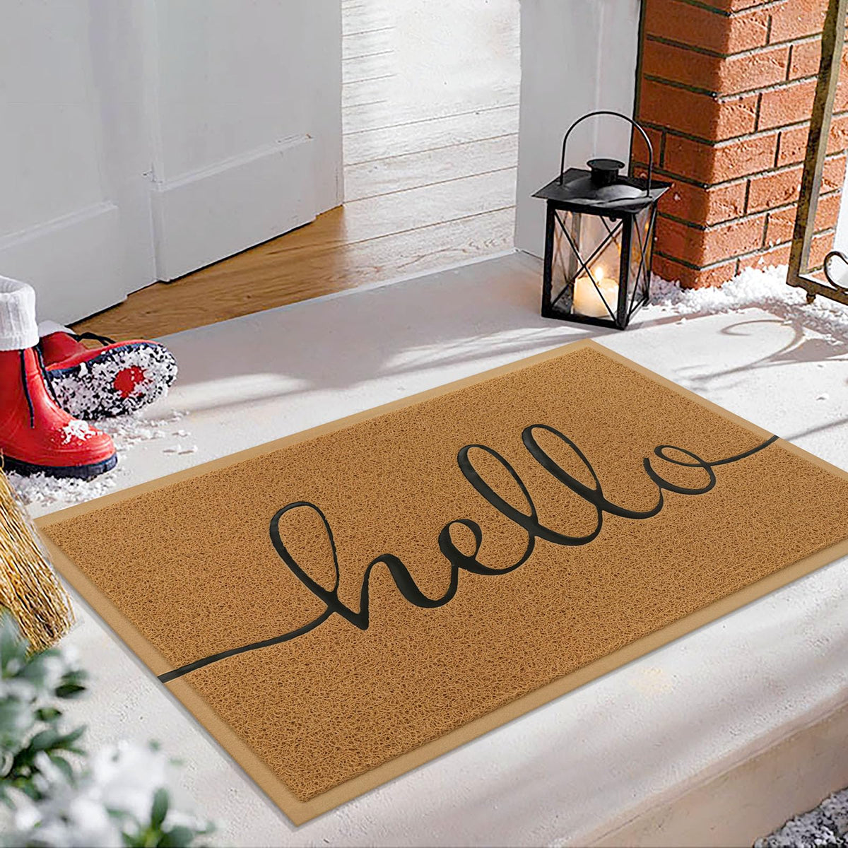 EARTHALL Door Mat Outside Inside Home Doormat, 30"x17.5", Durable Floor Mat Non Slip Mat Ultra Absorb Mud Easy Clean Front Doormat for Garage, Entryway, Patio, High Traffic Areas, Black