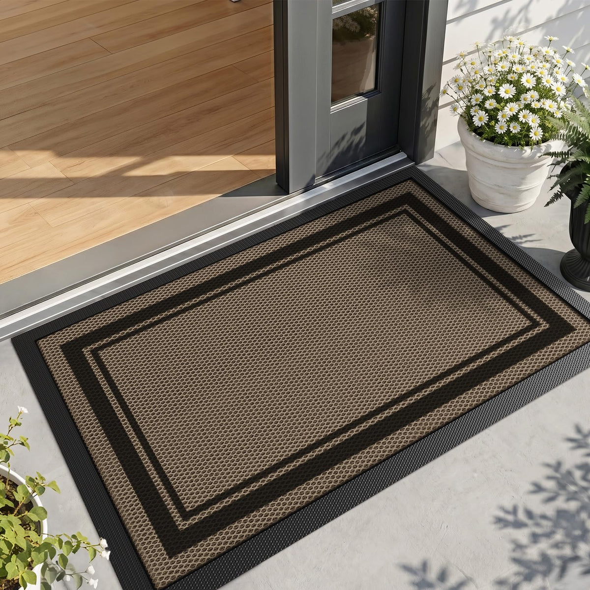 LUMI Outside Welcome Door Mat 24x36, Non-Slip Durable Rubber Easy Clean