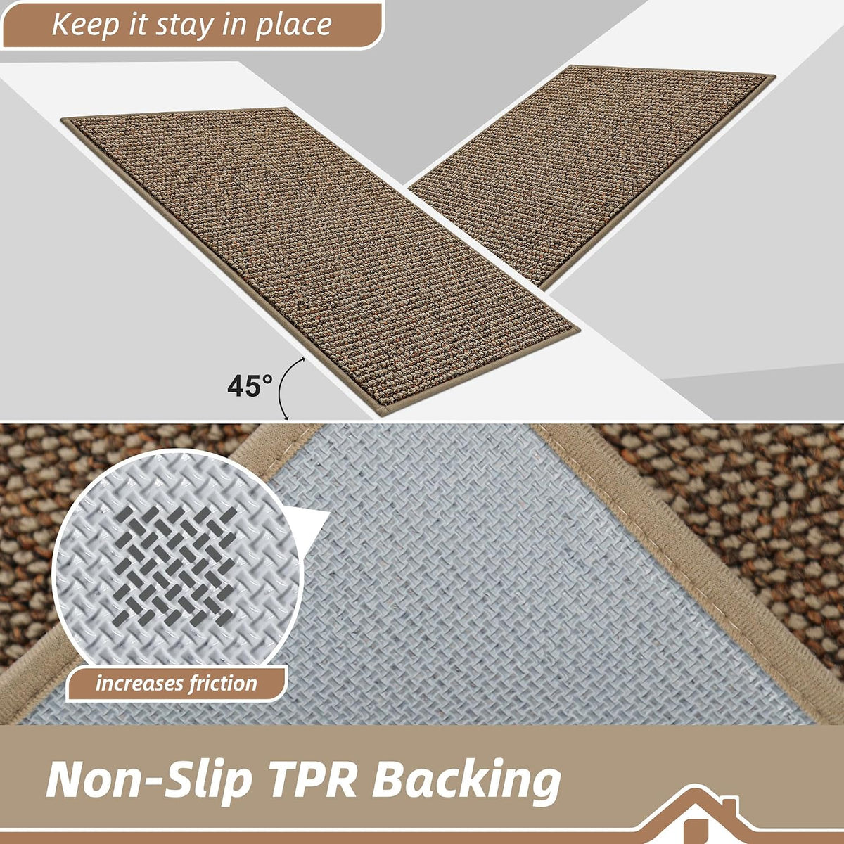 BEQHAUSE Dirt Trapper Door Mat 32" x 48", Non-Slip Washable Doormats, Beige