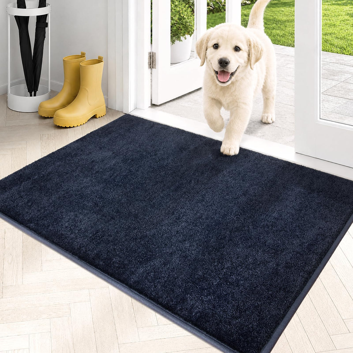 PURRUGS Dirt Trapping Indoor Door Mat, 24" x 35.5", Charcoal