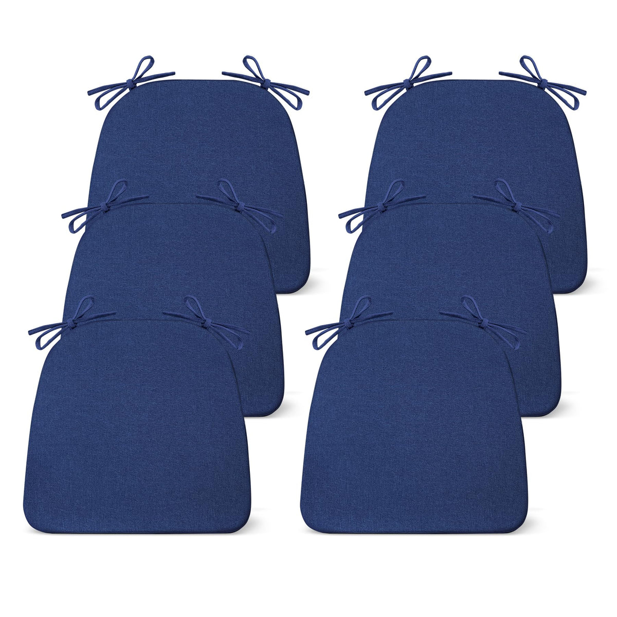 IASEAHK Chair Cushions for Dining Chairs Set of 4, Non Slip Kitchen Chair Pads, 17" x 16" x 2", Indoor Dining Chair Cushions with Ties, D-Shaped Seat Cushions for Kitchen Chairs, Beige