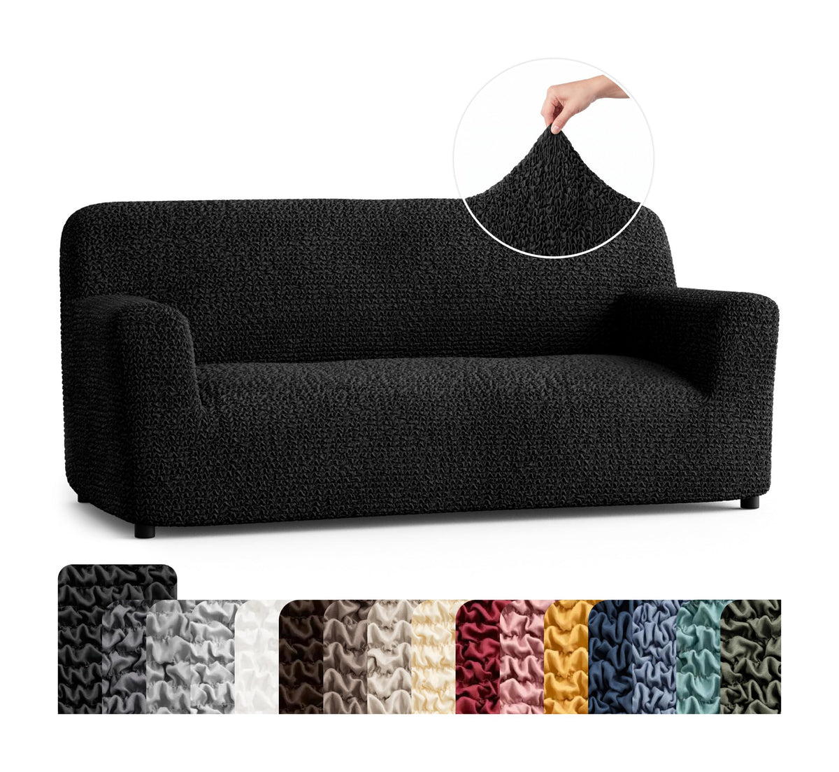 Premium Stretch Couch Covers for Sofa - Sofa Chair Cover Washable, Dogs & Pets Friendly - Elastic Polyester Loveseat Slipcovers - Non-Slip Love Seat Couch Covers - Soft Taupe (86"-120" Wide)