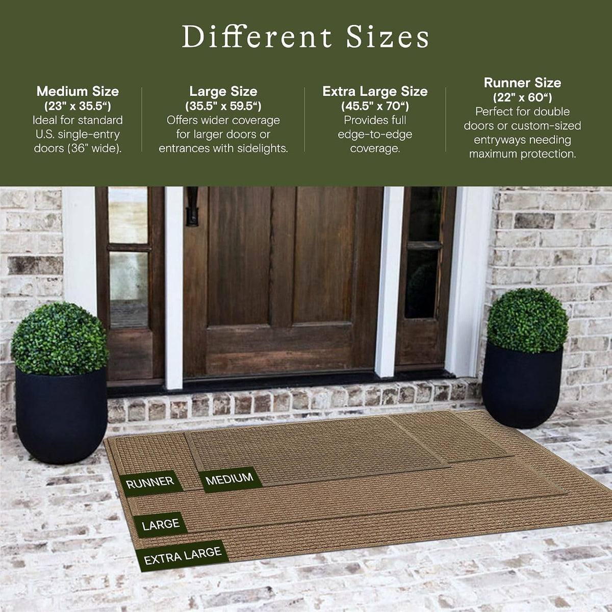 WaterHog Squares Front Door Mat Indoor Outdoor Entrance, All-Weather Mats
