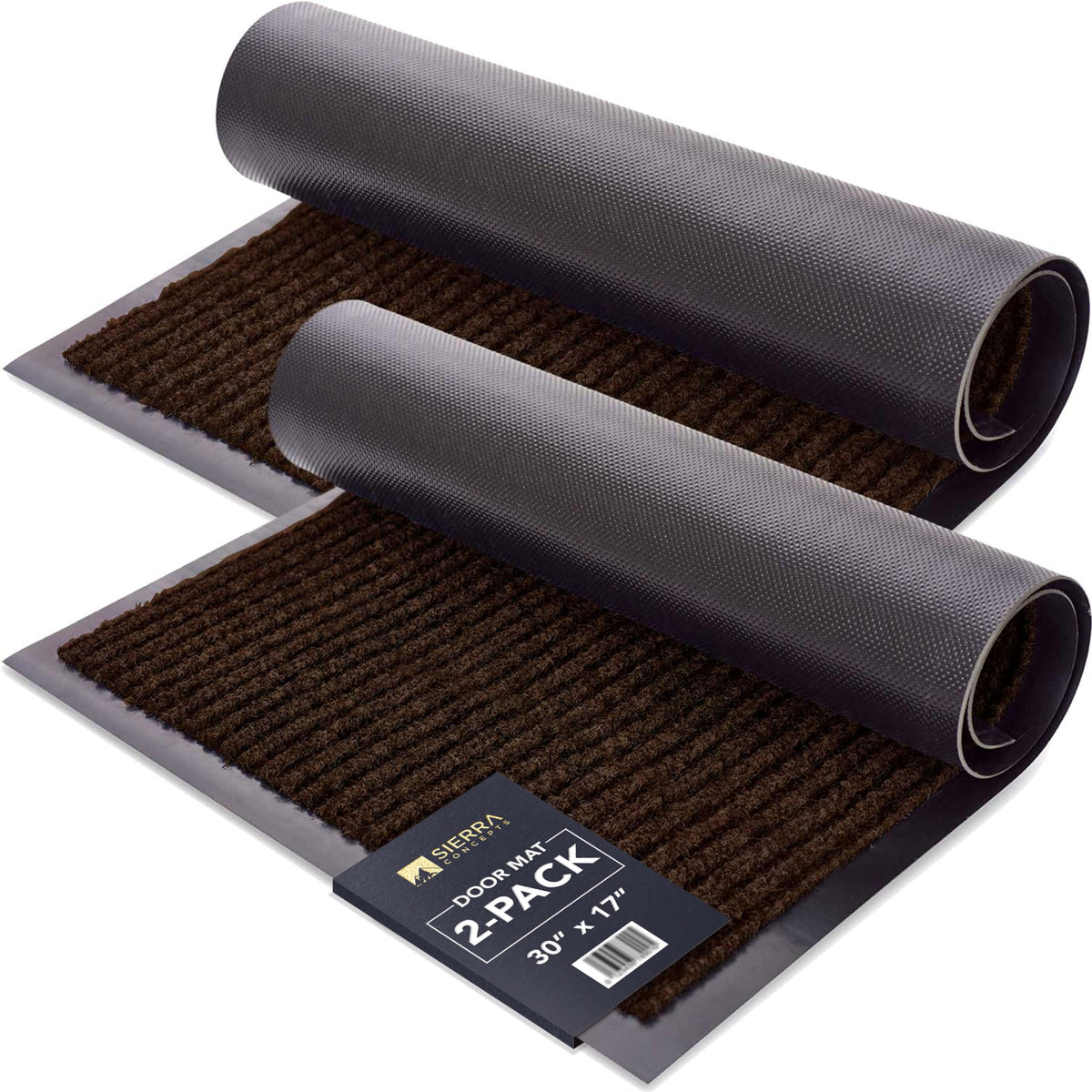 Front Door Mat, Indoor Outdoor Welcome Entryway Doormat, 30x17 Steel Gray